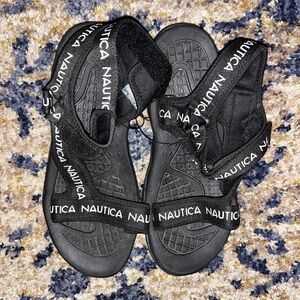 Nautica Black Textured Sandals